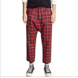 R13 Tailored Drop Plaid Trousers Size 24
